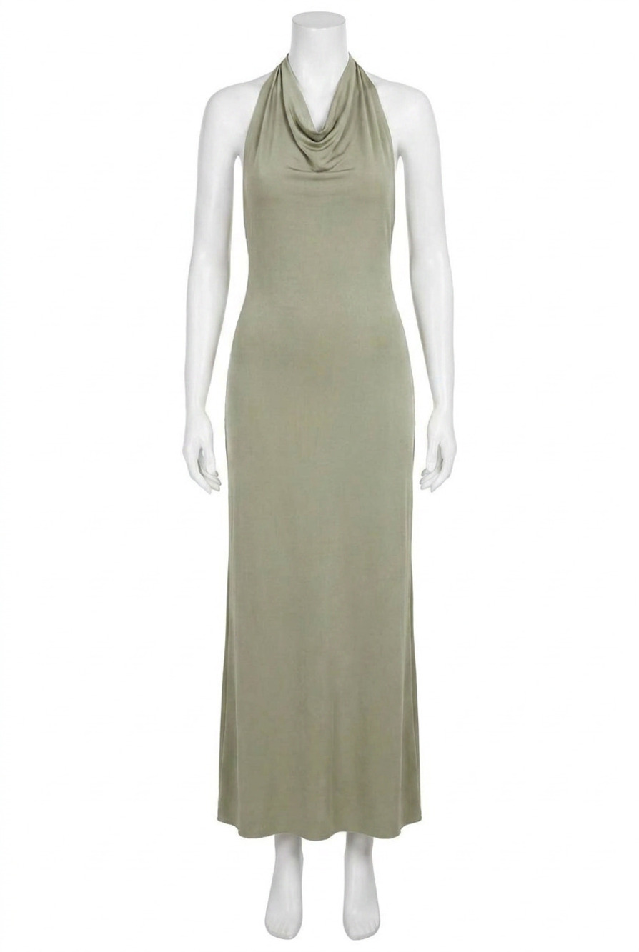 NEW BEC + BRIDGE ariel halter maxi dress in sage